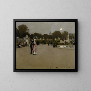 Jardins du Luxembourg au crépuscule - John Singer Sargent — framed artwork on a wall