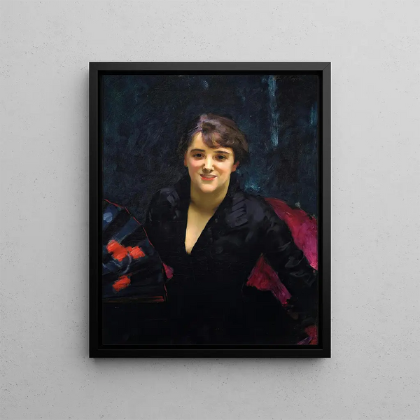 Madame Errazuriz ou La Dame en noir - John Singer Sargent — framed artwork on a wall