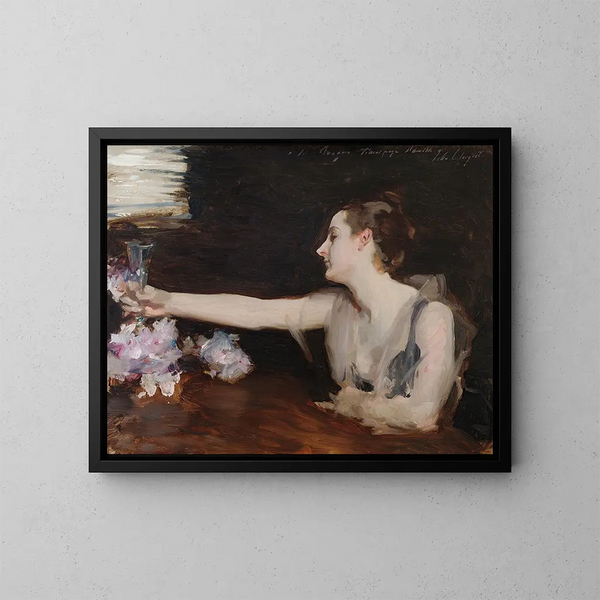Madame Gautreau portant un toast - John Singer Sargent — framed artwork on a wall
