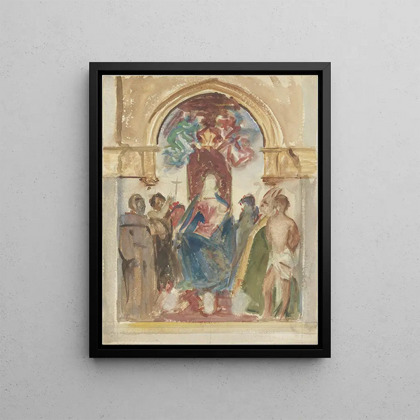 The Virgin and Child with Saints - John Singer Sargent — framed artwork on a wall