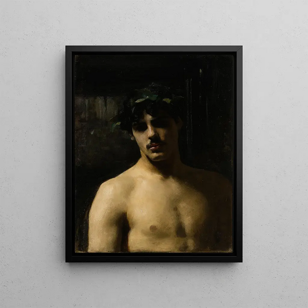 Man with Laurels - John Singer Sargent — framed artwork on a wall