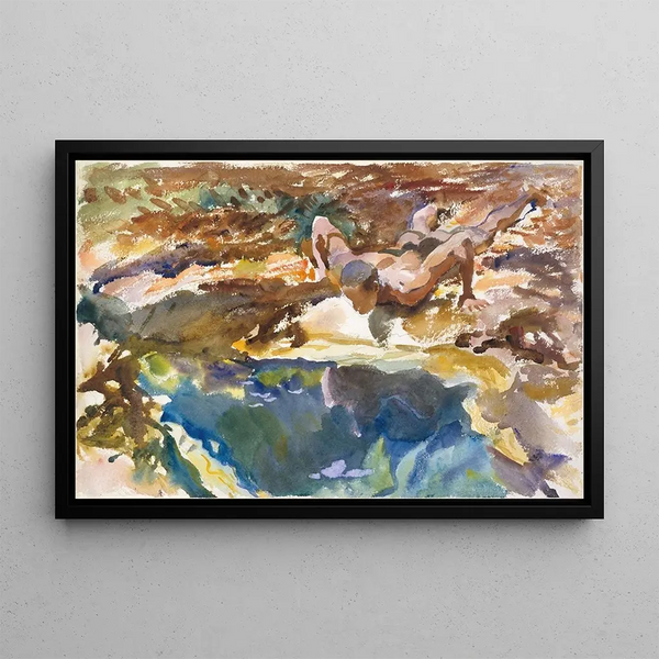 Man and Pool, Florida - John Singer Sargent — framed artwork on a wall
