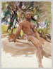 L'homme et les arbres en Floride - John Singer Sargent — artwork view