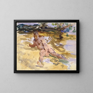 Man on the Beach in Florida - John Singer Sargent — framed artwork on a wall