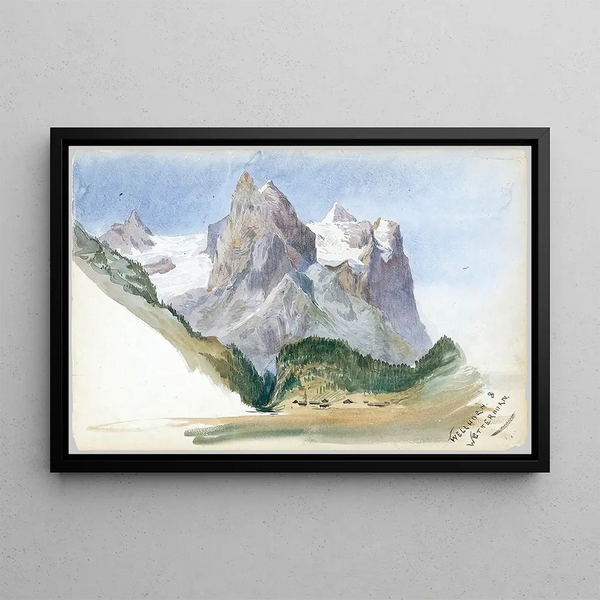 The Matterhorn from the Zmutt Glacier, Zermatt - John Singer Sargent — framed artwork on a wall
