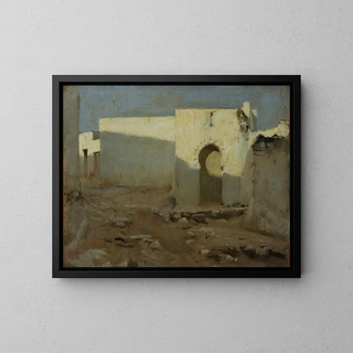 Moorish Buildings under the Sun - John Singer Sargent — framed artwork on a wall