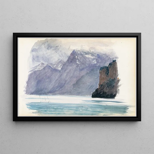 Mountain Lake Painting - John Singer Sargent — framed artwork on a wall