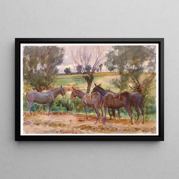 Mules - John Singer Sargent — framed artwork on a wall