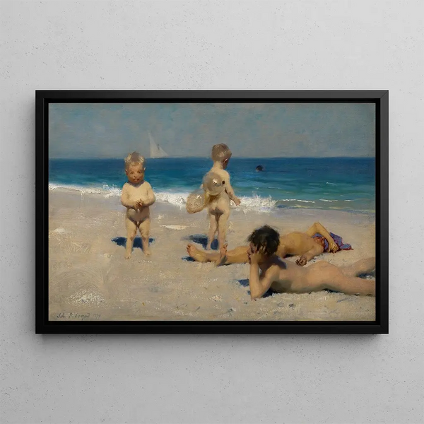 Neapolitan children bathing - John Singer Sargent — framed artwork on a wall