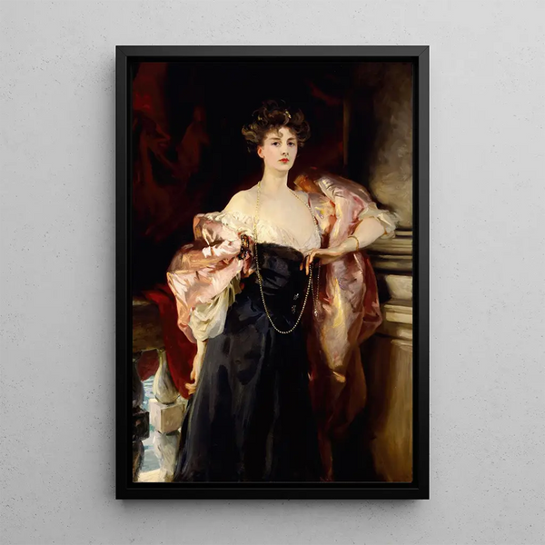 Portrait painting of Helen Vincent, Viscountess d'Abernon - John Singer Sargent — framed artwork on a wall