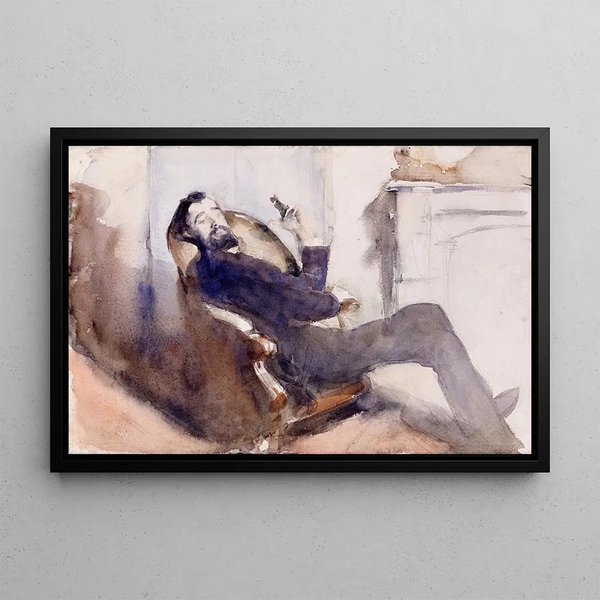 Portrait of Paul César Helleu - John Singer Sargent — framed artwork on a wall