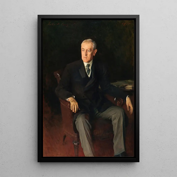 Portrait of Woodrow Wilson - John Singer Sargent — framed artwork on a wall