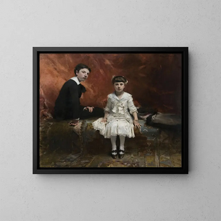 Portrait of Édouard and Marie-Louise Pailleron - John Singer Sargent — framed artwork on a wall