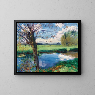 Riverbank near Oxford - John Singer Sargent — framed artwork on a wall