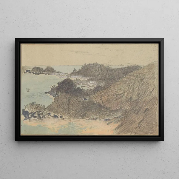 Rocky Coast Painting - John Singer Sargent — framed artwork on a wall
