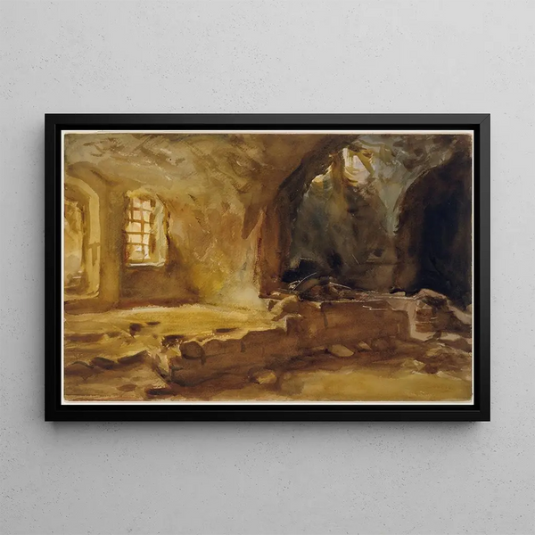 Cave en ruine à Arras - John Singer Sargent — framed artwork on a wall
