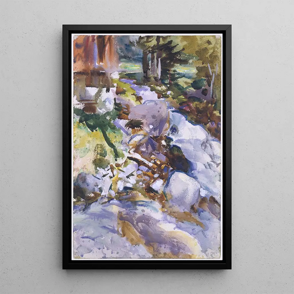 Ruisseau impétueux - John Singer Sargent — framed artwork on a wall