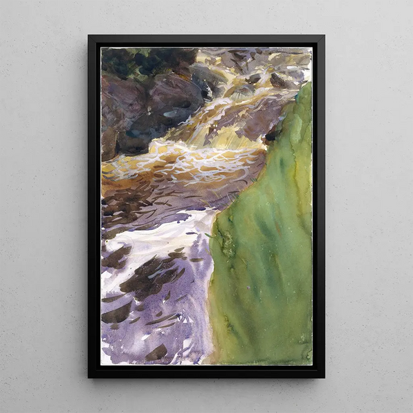 Water Flowing Painting - John Singer Sargent — framed artwork on a wall