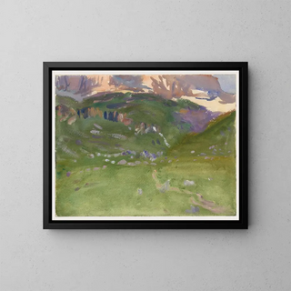Alpes Sellar, Dolomites - John Singer Sargent — framed artwork on a wall