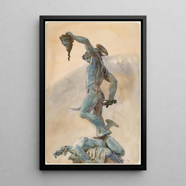 Sketch of Perseus by Cellini - John Singer Sargent — framed artwork on a wall