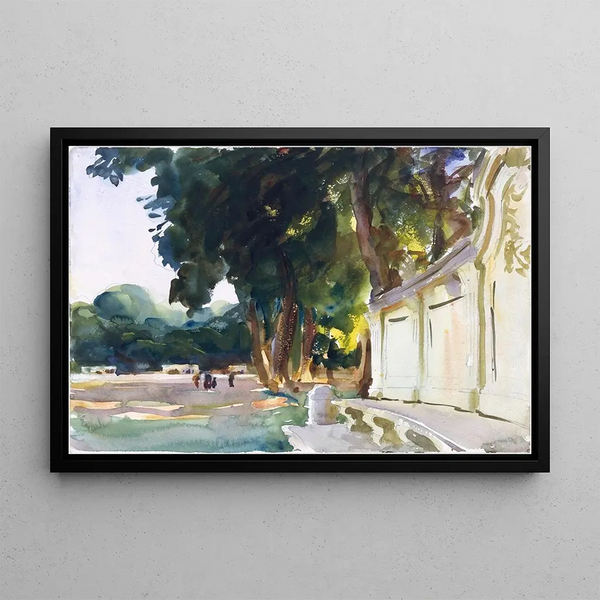 Spanish Midi Painting Aranjuez - John Singer Sargent — framed artwork on a wall