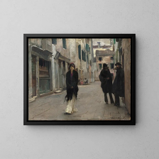 Rue à Venise - John Singer Sargent — framed artwork on a wall