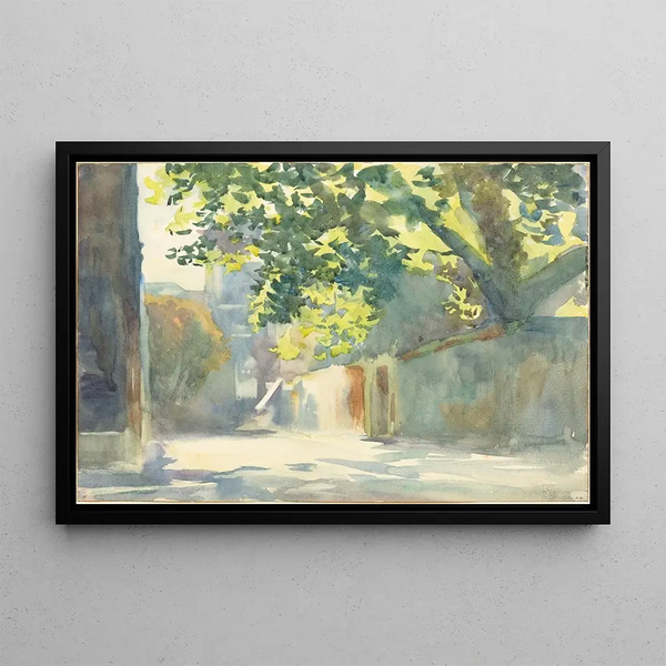 Sunny Tree Wall Painting - John Singer Sargent — framed artwork on a wall