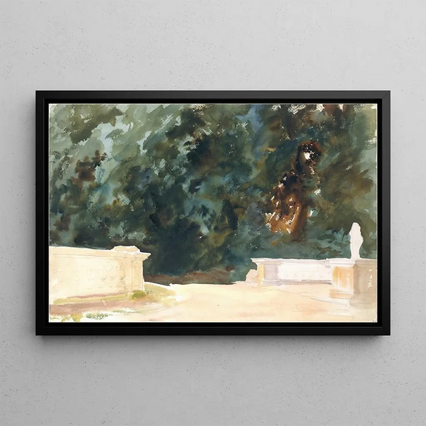 Terrace et jardins - John Singer Sargent — framed artwork on a wall