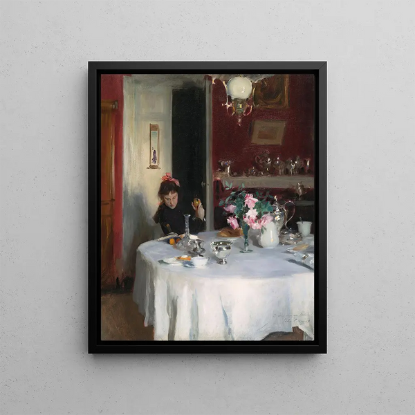 La Table du petit-déjeuner - John Singer Sargent — framed artwork on a wall