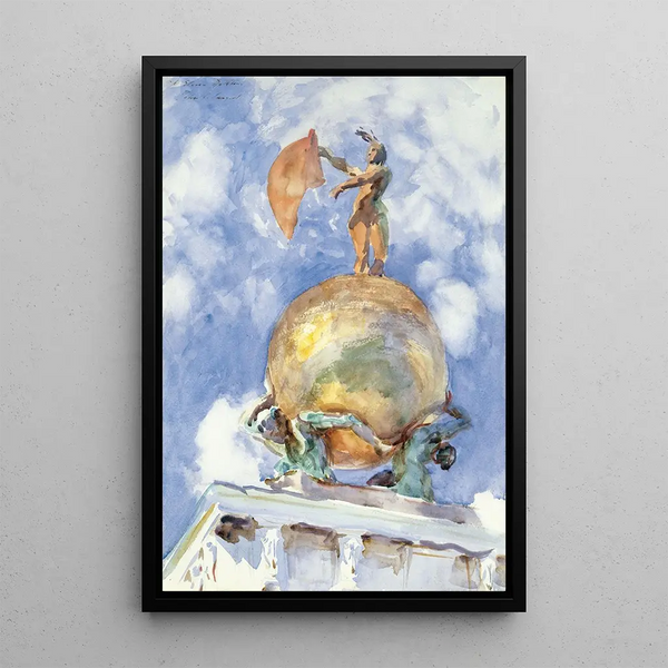 La Dogana statue de la Fortune - John Singer Sargent — framed artwork on a wall