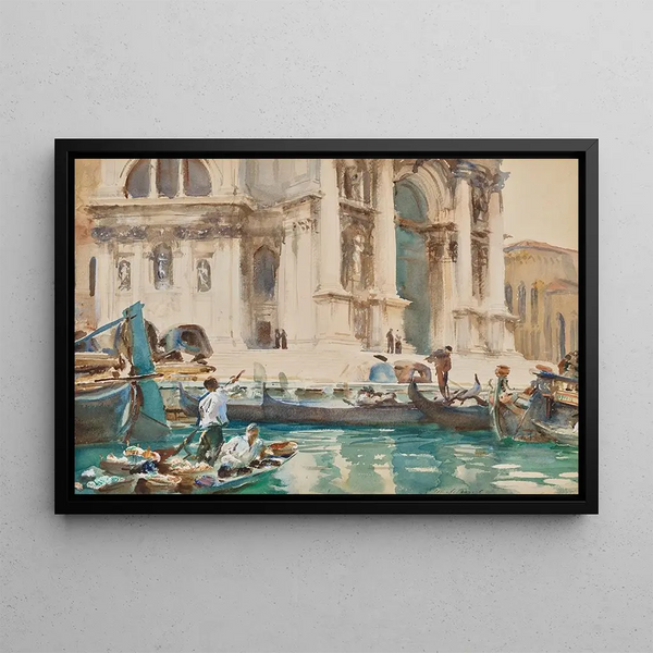 La Façade de La Salute Venise - John Singer Sargent — framed artwork on a wall