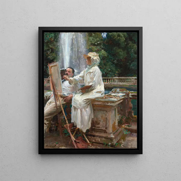 La Fontaine Villa Torlonia Frascati Italy - John Singer Sargent — framed artwork on a wall