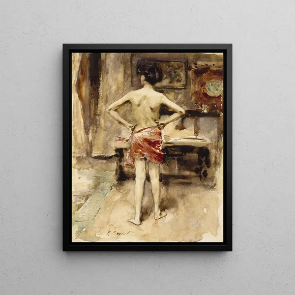 The Model - John Singer Sargent — framed artwork on a wall