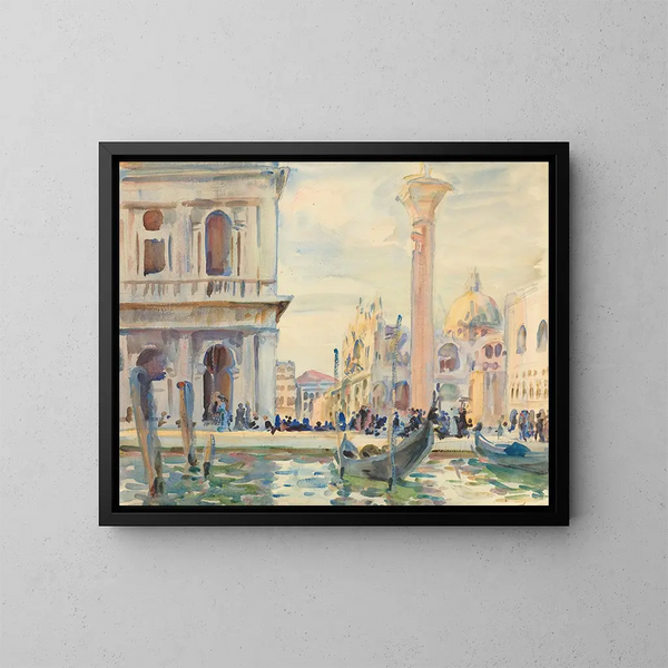 La Piazzetta - John Singer Sargent — framed artwork on a wall