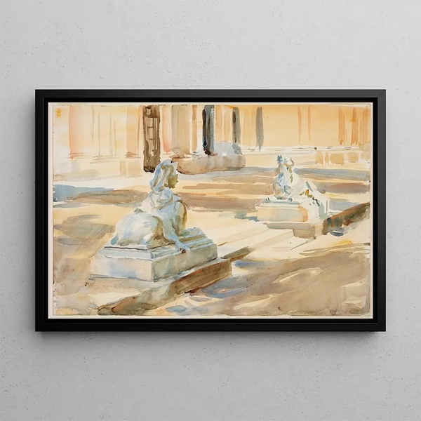 La terrasse à La Granja - John Singer Sargent — framed artwork on a wall