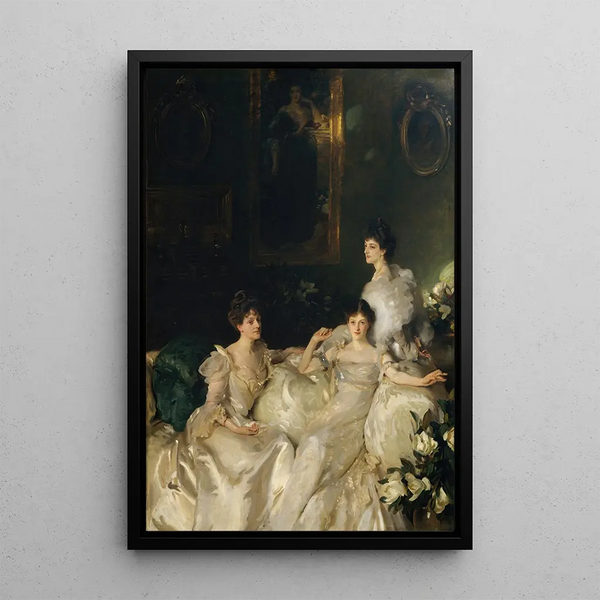 Les sœurs Wyndham Lady Elcho Mme Adeane et Mme Tennant - John Singer Sargent — framed artwork on a wall