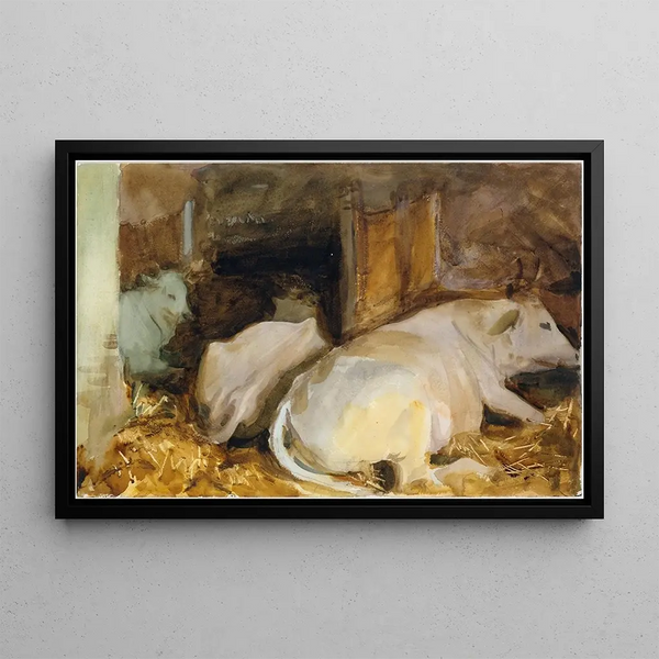 Three Oxen - John Singer Sargent — framed artwork on a wall