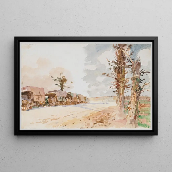 Convoy of Trucks - John Singer Sargent — framed artwork on a wall