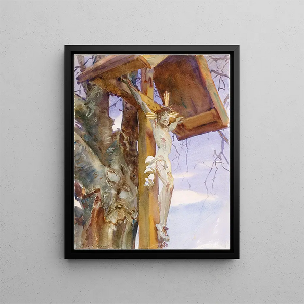 Tyrolean Crucifix Painting - John Singer Sargent — framed artwork on a wall