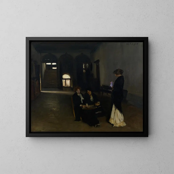 Filateurs de perles vénitiennes - John Singer Sargent — framed artwork on a wall