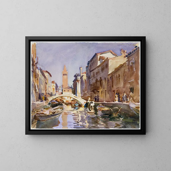 Venetian Canal - John Singer Sargent — framed artwork on a wall