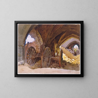 Wheels in the Vault - John Singer Sargent — framed artwork on a wall