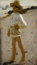 Young boy on the beach Sketch for Oyster Gatherers of Cancale - John Singer Sargent — artwork view