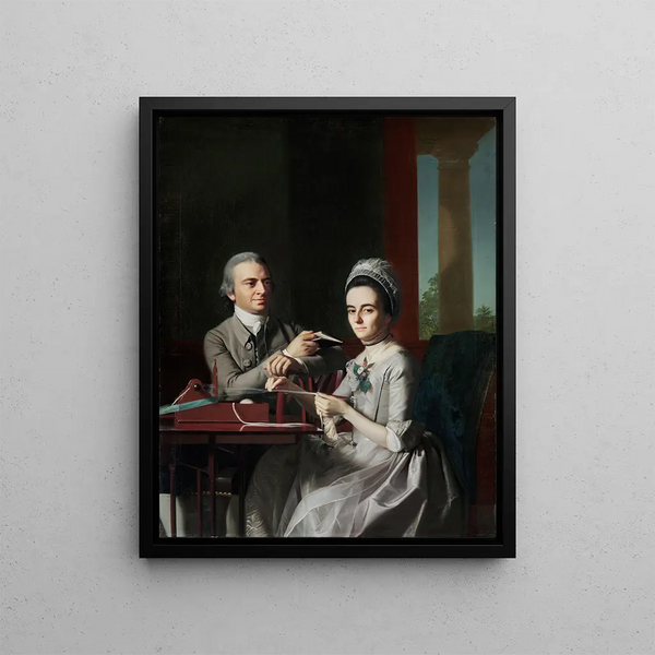 Portrait painting of Mr. and Mrs. Thomas Mifflin - John Singleton Copley — framed artwork on a wall