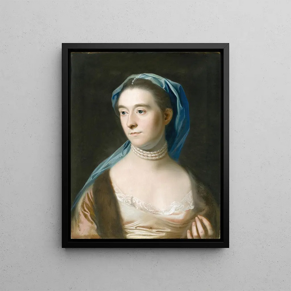 Portrait of Mrs. Joseph Henshaw - John Singleton Copley — framed artwork on a wall
