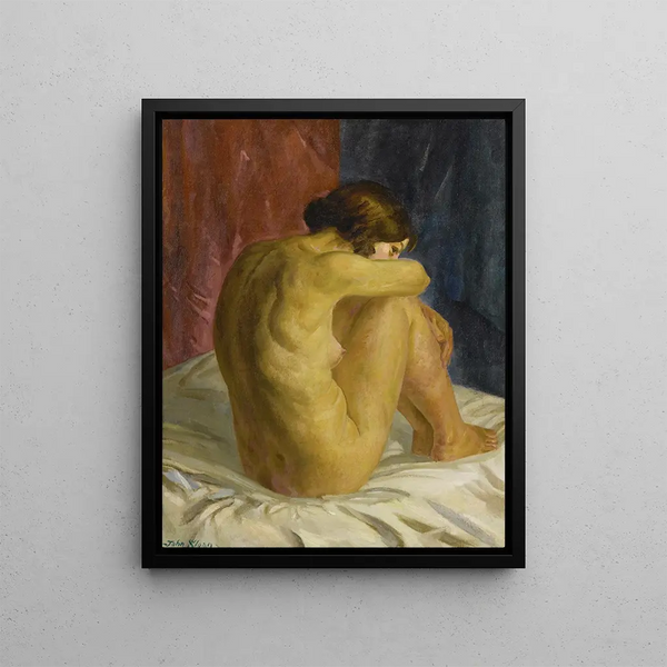 Nude Looking Back - John Sloan — framed artwork on a wall
