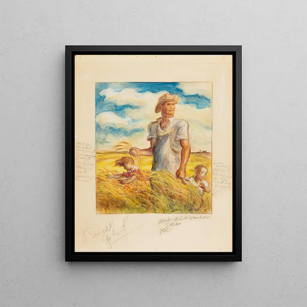 Notre bonne Terre - John Steuart Curry — framed artwork on a wall
