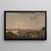 Port Mahon Minorque with British warships at anchor - John Thomas Serres — framed artwork on a wall
