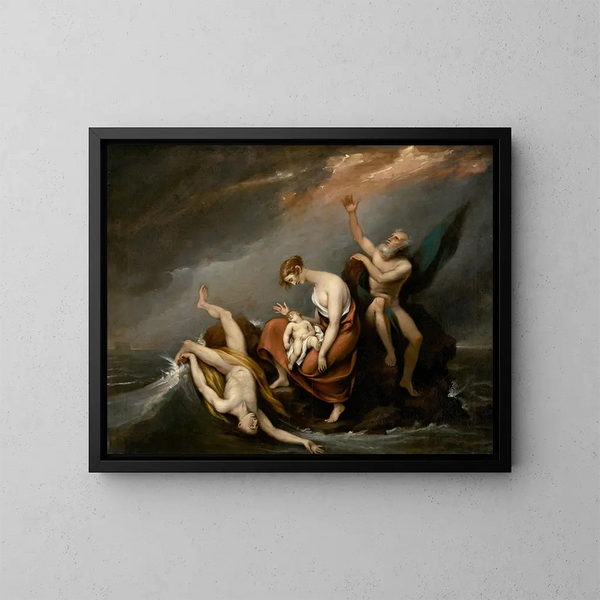 The Last Family Perishing in the Flood Genesis 7424 - John Trumbull — framed artwork on a wall