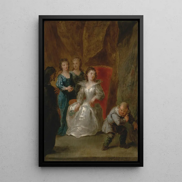 A scene from Don Quixote VolII ChXXIII - John Vanderbank — framed artwork on a wall